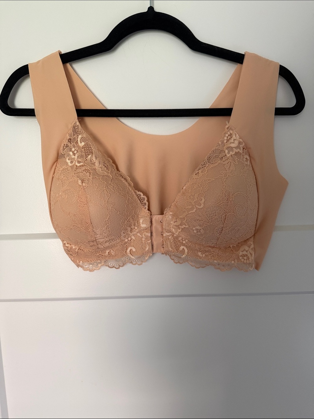 Nude Lace-Trim Comfort Bra